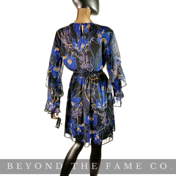 LAST ONE! I.N.C Ruffled Sleeve Chiffon Flare Dress - Picture 4 of 6